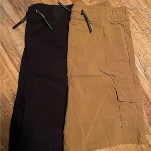 Boys Black and Khaki Shorts 10/12